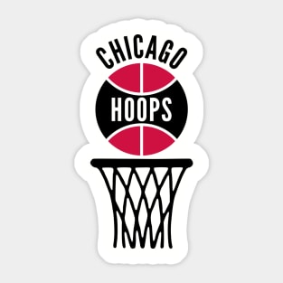 Retro Chicago Hoops Black and Red Logo Sticker